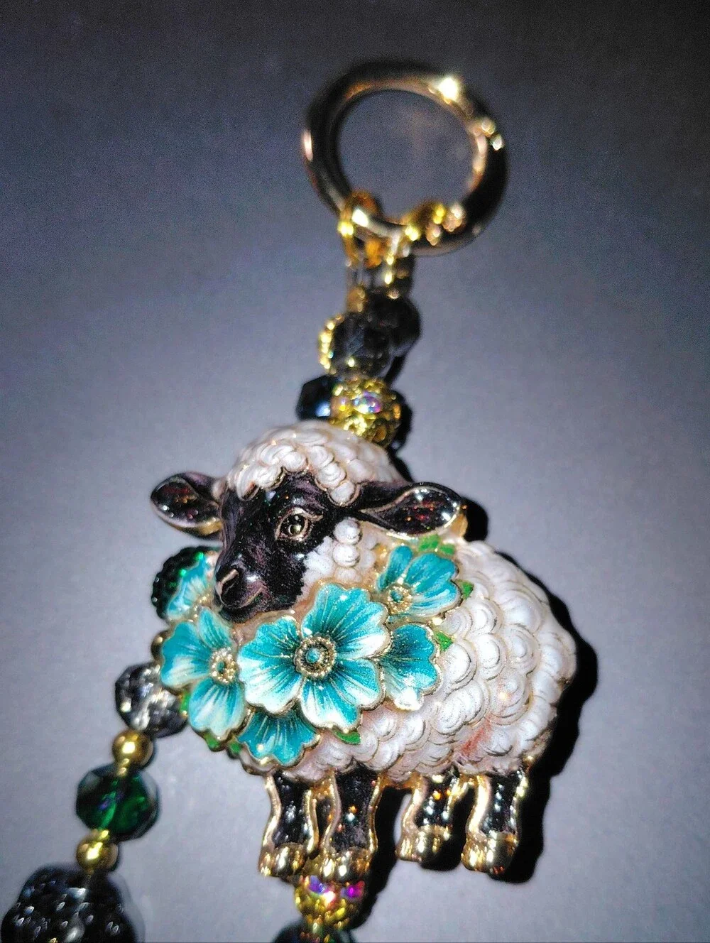 Lamb / Sheep Purse Chain or Purse Charm, Floral, Versatile
